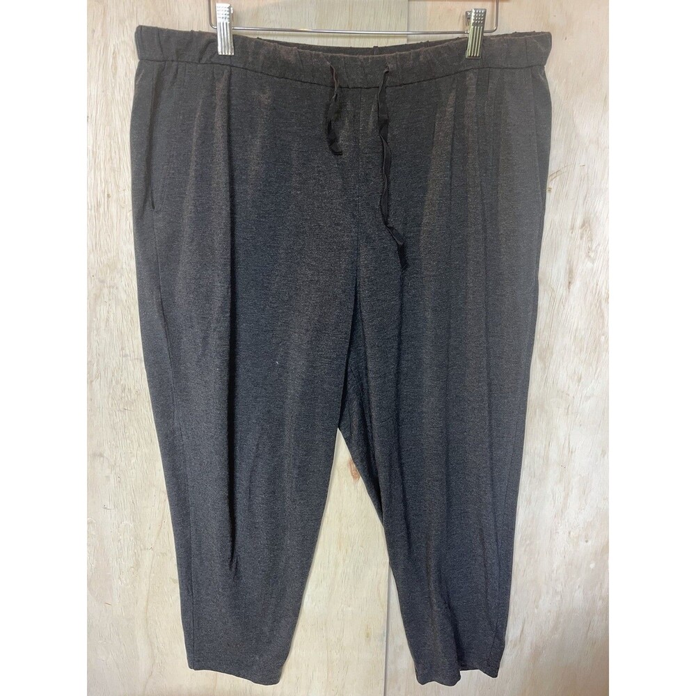 Eileen Fisher Elastic Waist Pants Pull On grey Size Large Cotton Stretch